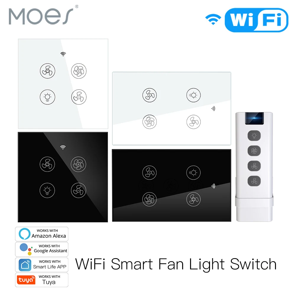 Smart Home Ventilation System - WiFi Mới RF Thông Minh Quạt