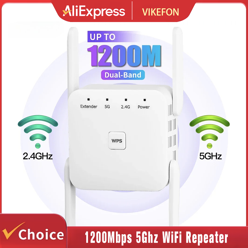Smart Home Router - 1200Mbps 5Ghz Wireless WiFi Repeater Booster