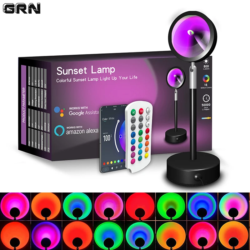 Smart LED Sunset Lamp Colorful - đánh giá và giá Smart Home Sistem