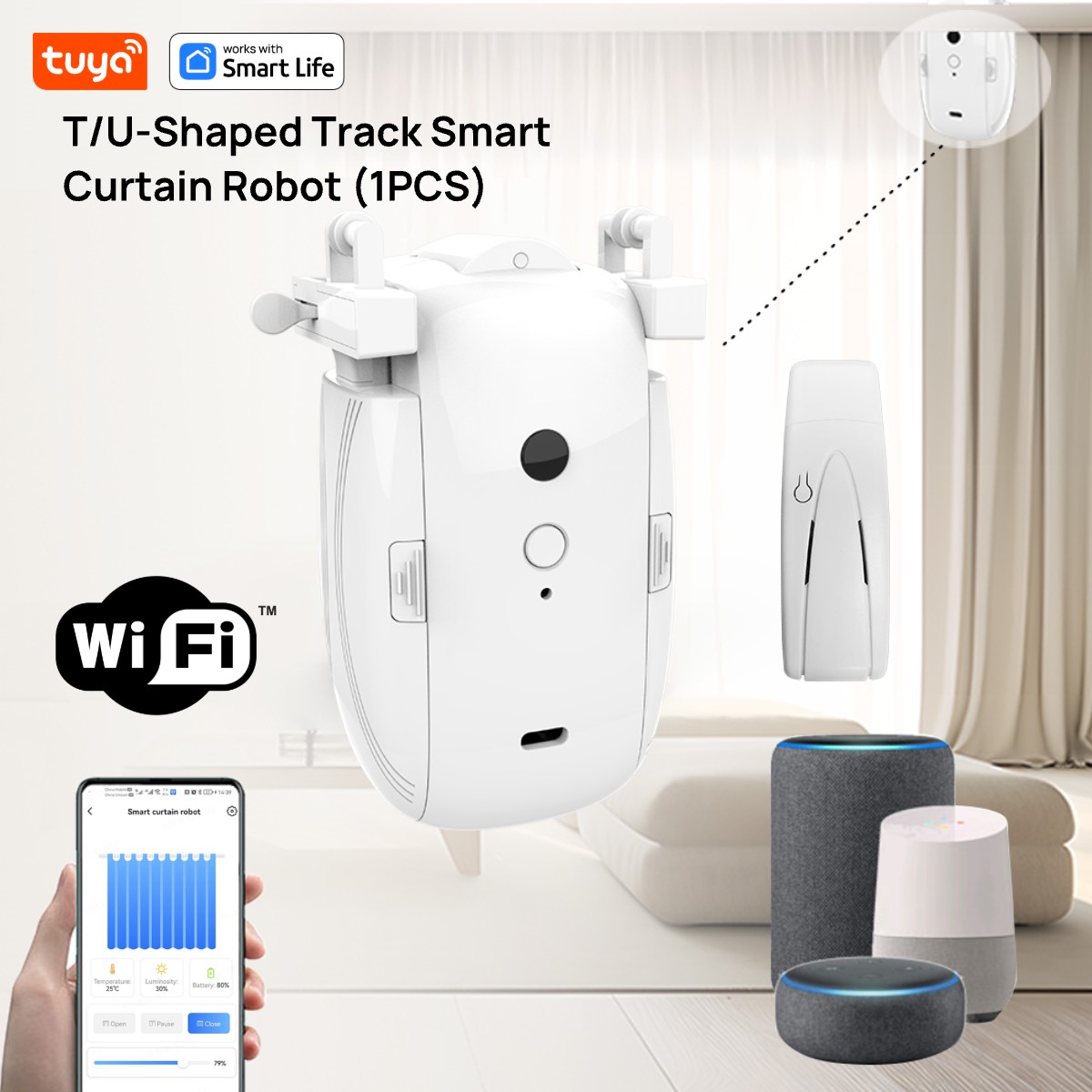 Tuya Smart WiFi Curtain Robot  - đánh giá và giá Smart Home Living