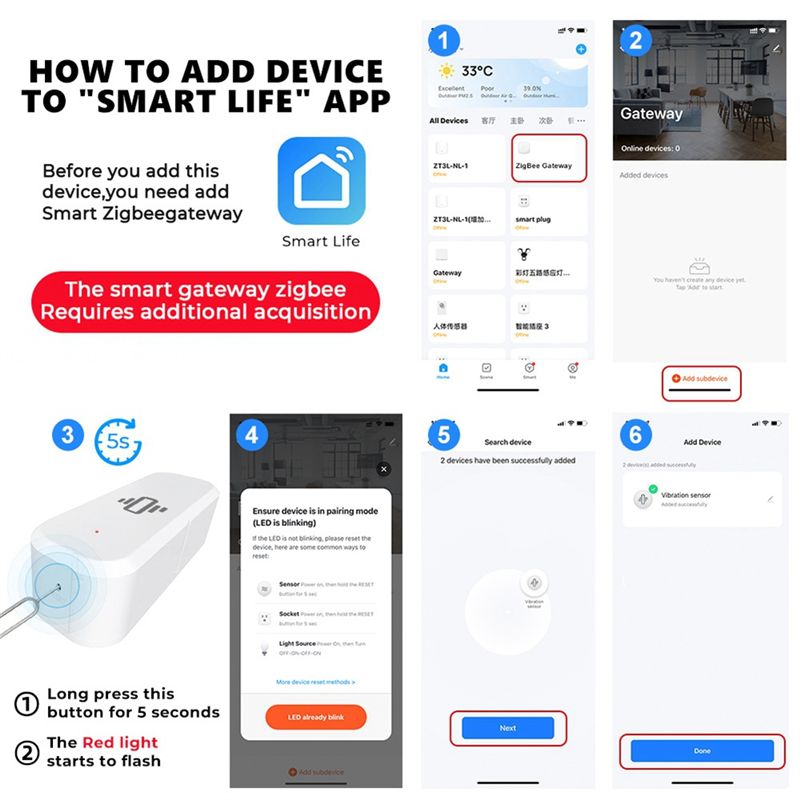 AA87 Zigbee Smart Vibration Se - đánh giá và giá Smart Home Notifications