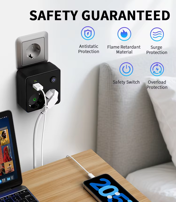 EU Plug Charger Wall Socket Po - đánh giá và giá Smart Power Strip