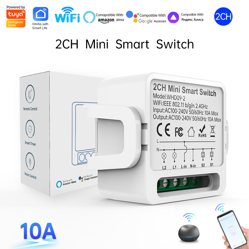 2 Way Tuya Smart Switch 2Gang  - đánh giá và giá Smart Home Voice Control