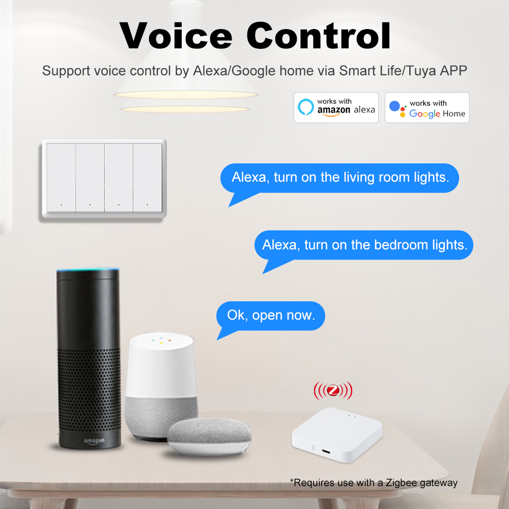 MANHOT ZigBee3.0 Smart Switch  - đánh giá và giá Smart Home Voice Control